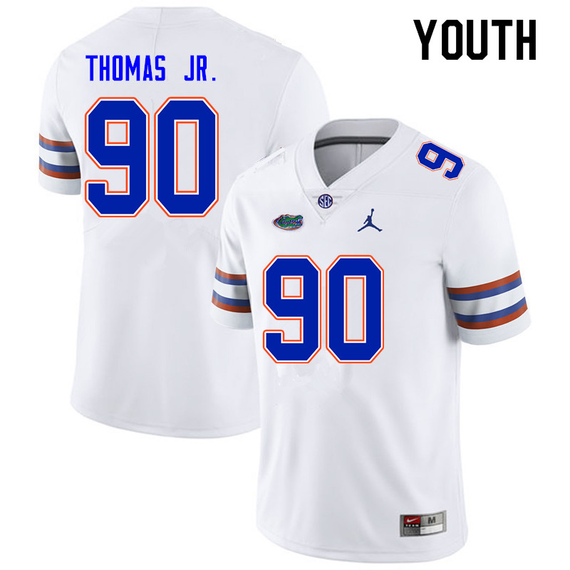 Youth #90 Chris Thomas Jr. Florida Gators College Football Jerseys Sale-White - Click Image to Close